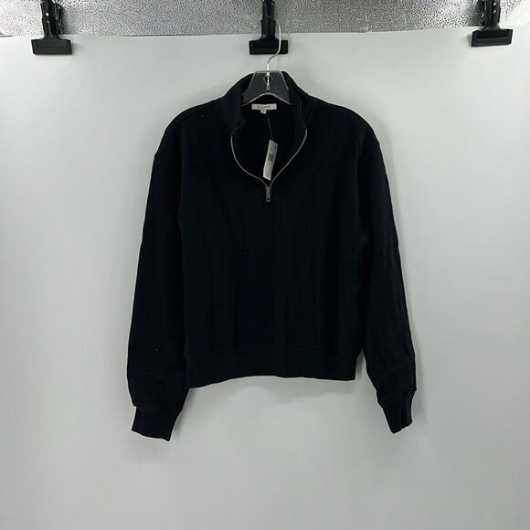 Z Supply Women's Half Zip Sweatshirt - Black - Small - New with tags - Picture 1 of 4